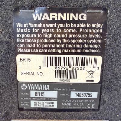 Yamaha BR15 15" Passive PA Speaker Cabinet 400W 8-Ohm 2000's image 5