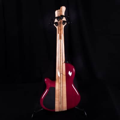 Mayones Cali 4 Bass Purpleheart Body with Buckeye Burl Top Rosewood Board W Case image 7