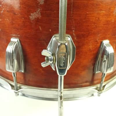 Ludwig 16x16"Mahogany Stain Floor Tom Drum Blue/Olive Vintage 70s 6Ply Maple USA image 2