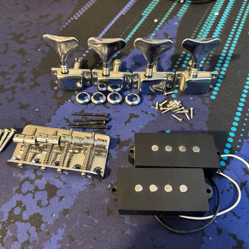 Ibanez TRB50 Bridge, Tuners, P Pickup 1994-1995 - Chrome / Black image 1