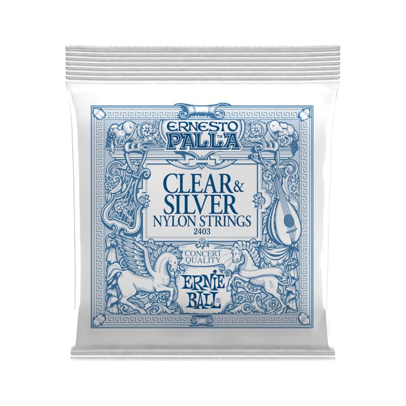 NEW Ernie Ball Ernesto Palla Clear & Silver Nylon Classical Guitar Strings - Medium Tension image 1