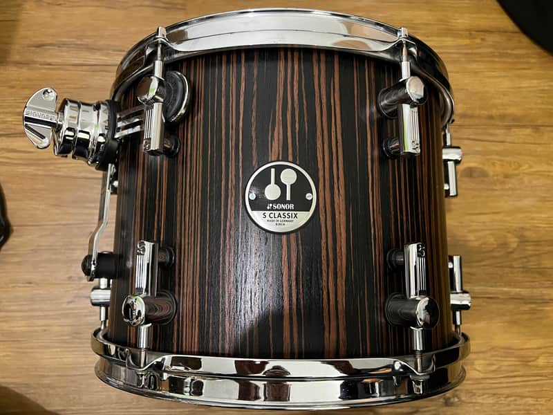 Sonor S-Classix 2007 12" x 9" Tom drum in satin Ebony veneer 5mm European Birch shell Made in Germany image 1