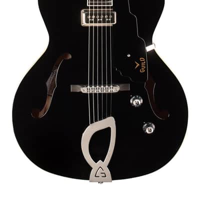 Guild T-50 Slim Dynasonic - Hollow Body Electric Guitar - Black 2024 - Gloss image 1