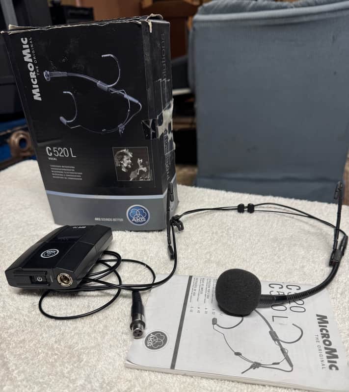AKG C520 L Professional Head-Worn Cardioid Condenser Microphone 2010s - Black image 1