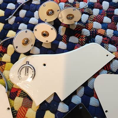 Epiphone Repairman Special - 12 pieces - Cream Black Back Plates Input Jacks Pickguard Floyd Rose Jackson ESP image 3