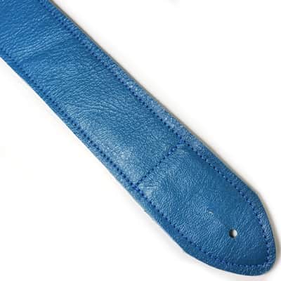 Bright Blue Leather Premium Leather Guitar Strap- Cerulean Leather Guitar Strap-100% Leather Guitar Strap- Acoustic, Electric Bass Guitars image 2