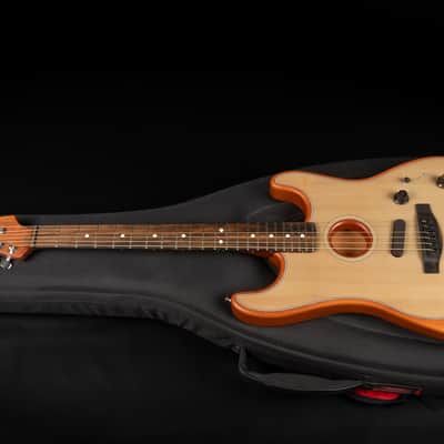 2020 Fender American Acoustasonic Stratocaster - Transparent Sonic Blue | USA Thinline Hollowbody Hybrid Electro Acoustic Guitar Fishman Pickup 2.39kg | CoA image 19