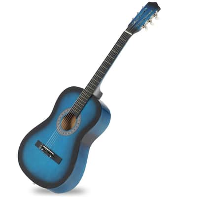 38" Full Size Acoustic Guitar Kids Guitar Adult GIGBAG STRAP TUNER Beginner Blue image 7