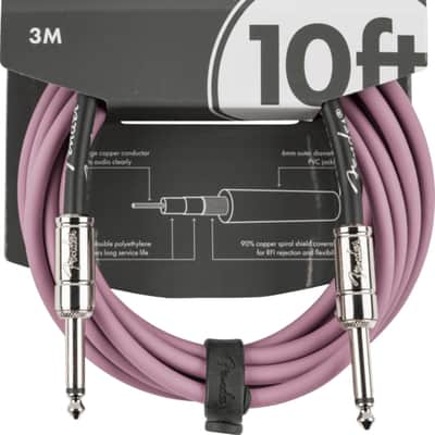Fender Contour Series Guitar/Instrument Cable, Straight, 10' ft, Burgundy Mist image 1