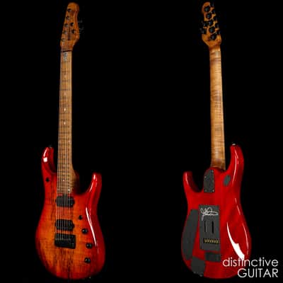 Ernie Ball Music Man John Petrucci BFR #62 JP15 7 String Blood Orange Burst Spalt Maple Top image 6