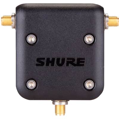 Shure UA221DB-RSMA The UA221DB-RSMA splits an incoming signal into two outgoing signals, allowing two GLXD4R+ receivers to share a single pair of antennas. image 1
