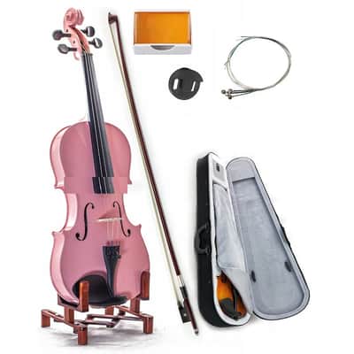 NEW Pink 4/4 Size Solid MAPLE Student Violin w Case/Bow/Rosin/String/Mute image 1