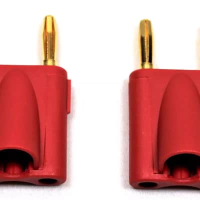 (2) Two Genuine REAN NYS508-R Dual RED Banana Plug for 6mm(.24") to 10mm(.39") image 2