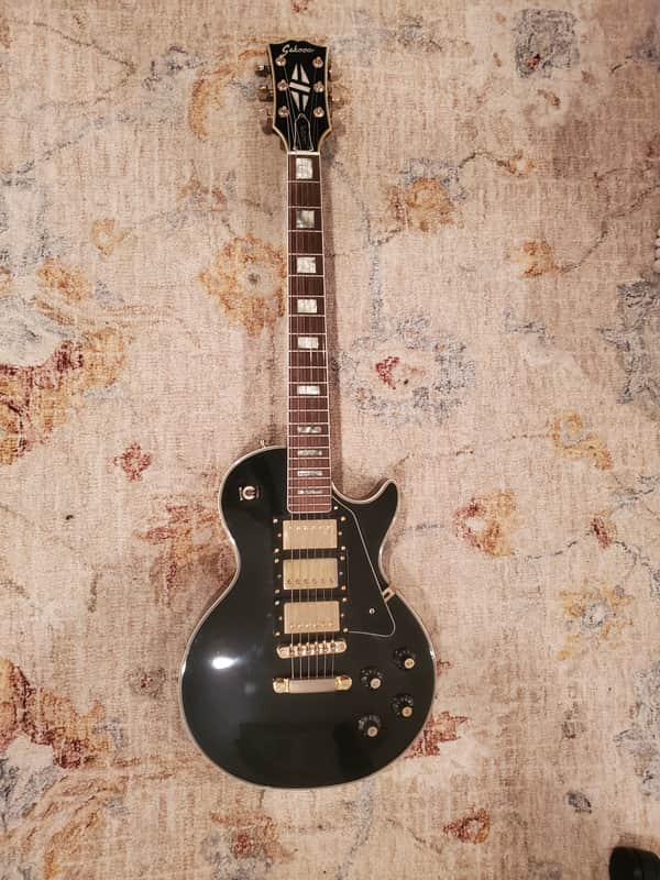 Sekova Les Paul Custom Three Pickup Triple Pickup Black Beauty Pearly Gates 1970s Black / Ebony W Case image 1
