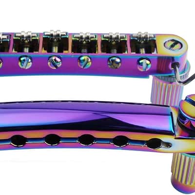 Guitar Tune-O-Matic Bridge and Stop Bar Tailpiece Combo Replacement Compatible with LP SG EPI 6 String Electric Guitar(GS001 + GM005, Chameleon Rainbow) image 1