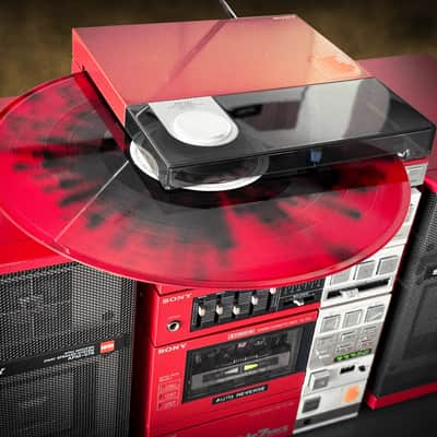 Sony FH-7 + PS-Q7 RED Rarest Vintage Stereo Cassette Turntable System image 2