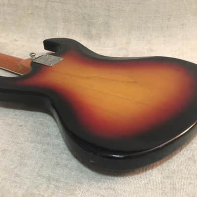 National EG467-2B / Silvertone 1490 Electric Bass 1960's Sunburst Japan + Case Super Clean! image 23