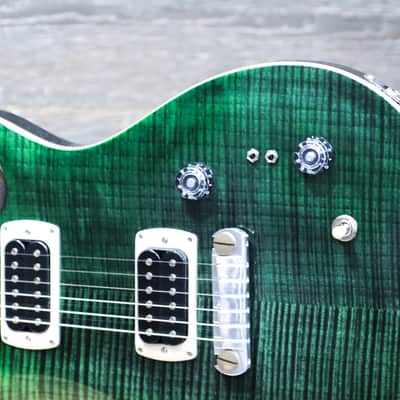 PRS SE Paul's Guitar Flame Maple Veneer Top Teal Black Electric Guitar w/Bag image 4
