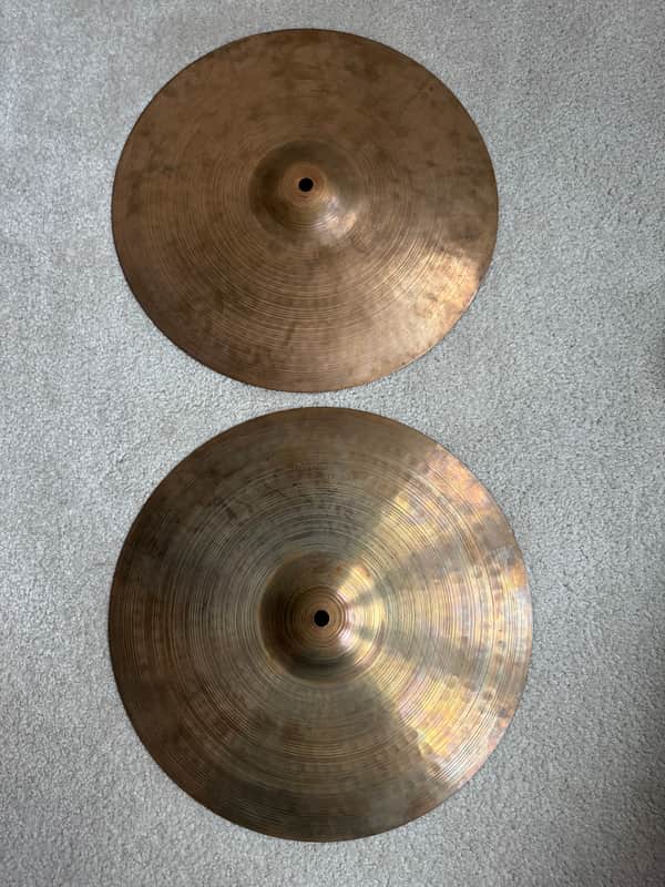 Paiste Black Label 14 inch 2002 Hi Hat Cymbals - 980 1070 Grams - 617xxx 1976 - Cu image 1