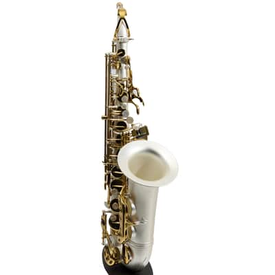Antigua Winds Model AS4248SQ 'Powerbell' Alto Saxophone - Satin Silver/Gold Keys image 6
