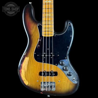 Vintage 1975 Fender Jazz Bass 3-Color Sunburst w/non original case TSU25058 image 3