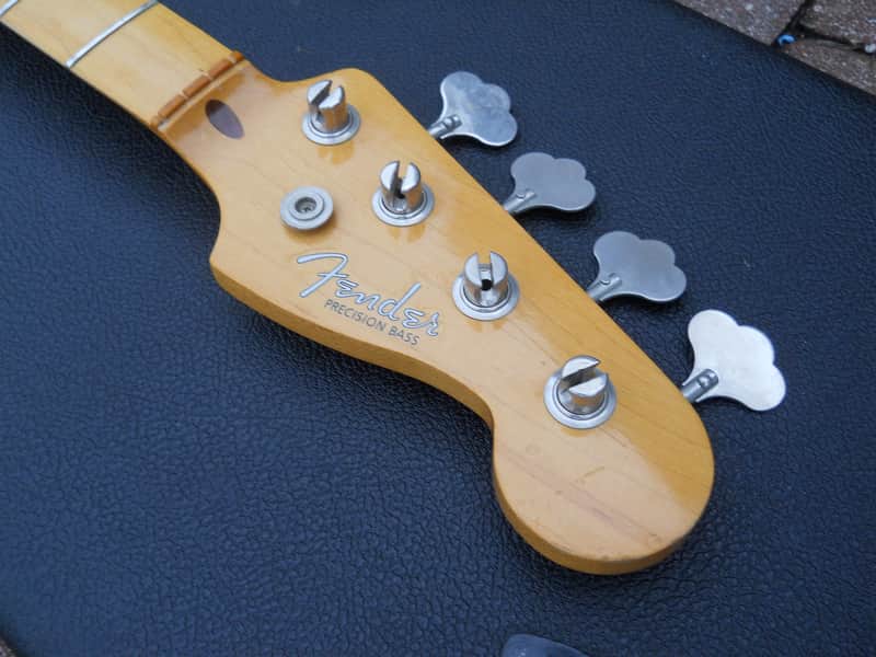 1982 Fender Fullerton USA 57RI Reissue Precision P Bass Neck Tuners Tree Plate Strap Button NICE! image 1