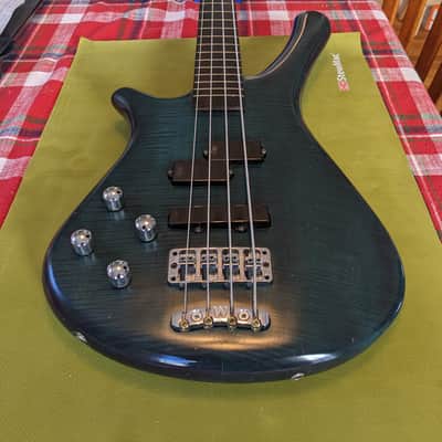 1996 left-handed Warwick Fortress One bass, Ocean Blue Satin image 2