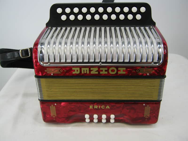Hohner 3000AD Erica Two-Row Accordion 2010s - Red Pearl image 1