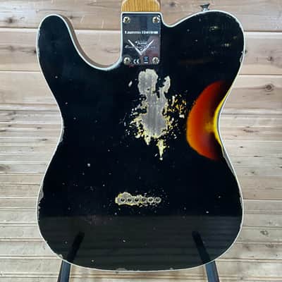 Fender Custom Shop F22 Limtied CuNiFe Telecaster Heavy Relic - Aged Black Over 3-Color Sunburst image 4