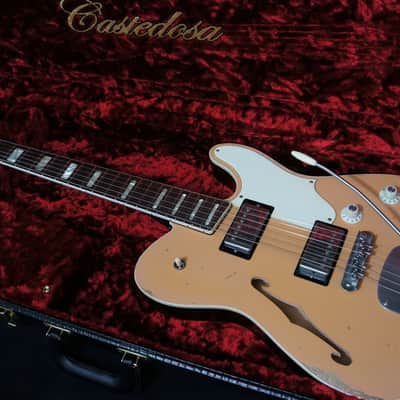 2023 Castedosa Guitars Marianna Semi-Hollow Tele in Aged Shell Pink - Carlos Lopez image 9