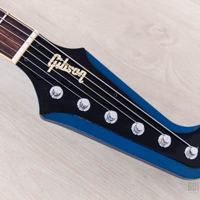 2001 Gibson Limited Edition Firebird V Reverse Body Sapphire Blue w/ Banjo Tuners, Case & Tags, Yamano image 4