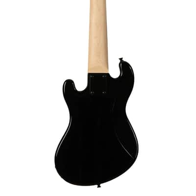 Kala UBASS-SB5-BK-FL Solid Body 5-String Fretless Ukulele Bass (Jet Black) image 3