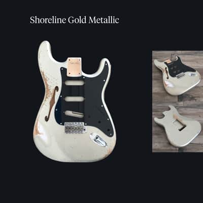 Made to Order - FRANCHIN Mercury F guitar body Relic Aged 100% Nitro Lacquer (Sunburst/ Black/ White/ Blue/ Green/ Yellow/ Red/ Pink/ Burgundy/ Purple/ Gold/ Silver, etc.) Basswood Poplar Stratocaster-Strat-S-Style F-hole Thinline Made in Italy image 10
