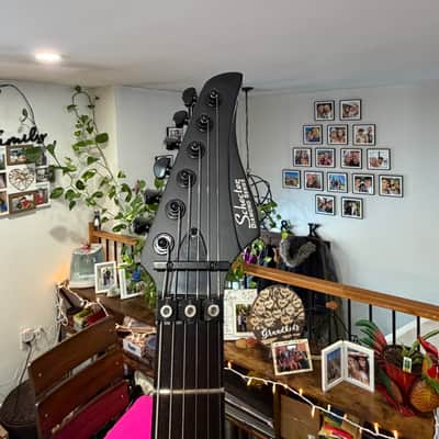 Schecter Jake Pitts Signature E-1 FR S Sustainiac - black finish over ash body, MINT image 3
