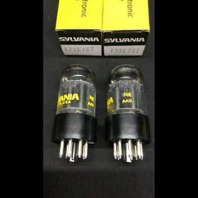 NOS Matched Pair SYLVANIA 12SL7GT Black Plate Vintage Vacuum Tubes F.9681 image 3