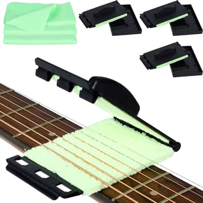 Guitar String Cleaner Fret Floss: Fretboard Cleaner Cloth Guitar Cleaning Kit - Strings Tools Scrubber Guitar Accessories Maintenance Care Kit for Bass Ukulele Violin (3 Pack) image 1