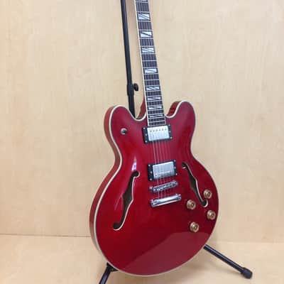 Haze SEG-272 Semi-Hollow body electric guitar,CherryRed+Free Bag,Strap,Strings image 2