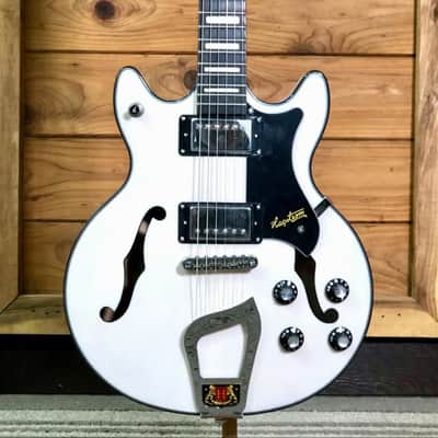 Hagstrom Alvar Maple Body in Swedish Frost with Hagstrom Gigbag image 3