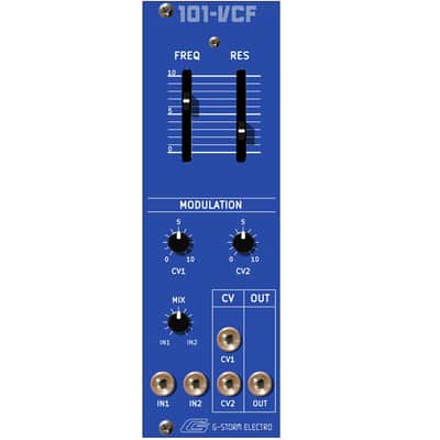 G-Storm Electro 101-VCF Blue 8HP Eurorack Roland SH-101 Lowpass Filter Adaptation image 1