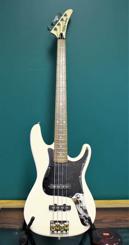 1989 Epiphone by Gibson Rock Bass CH/WH White image 1