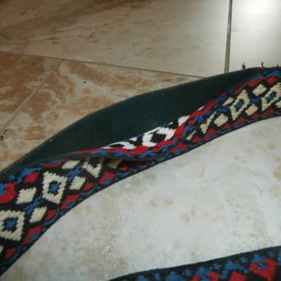 Vintage 1960's Ace-Style Guitar Strap! Metal Buckle! Red, White, and Blue! image 8