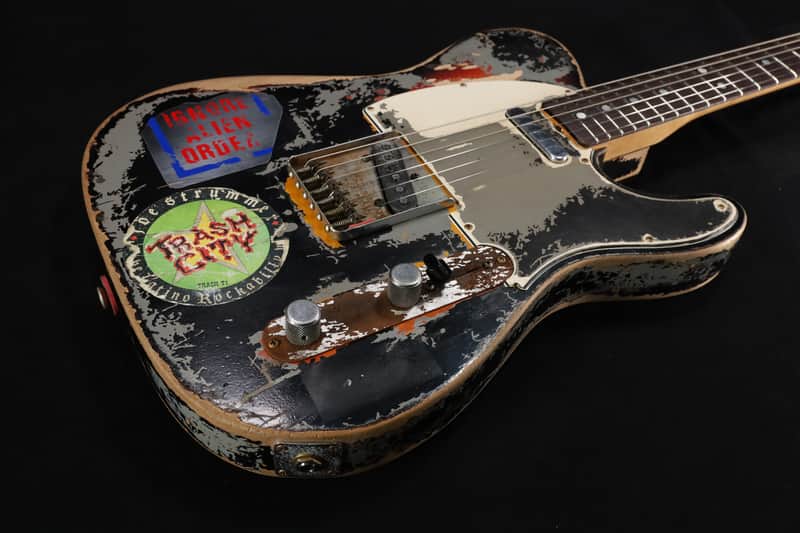 Fender Custom Shop Limited Edition Master Built Joe Strummer Telecaster Heavy Relic - Aged Black over 3-Color Sunburst 712