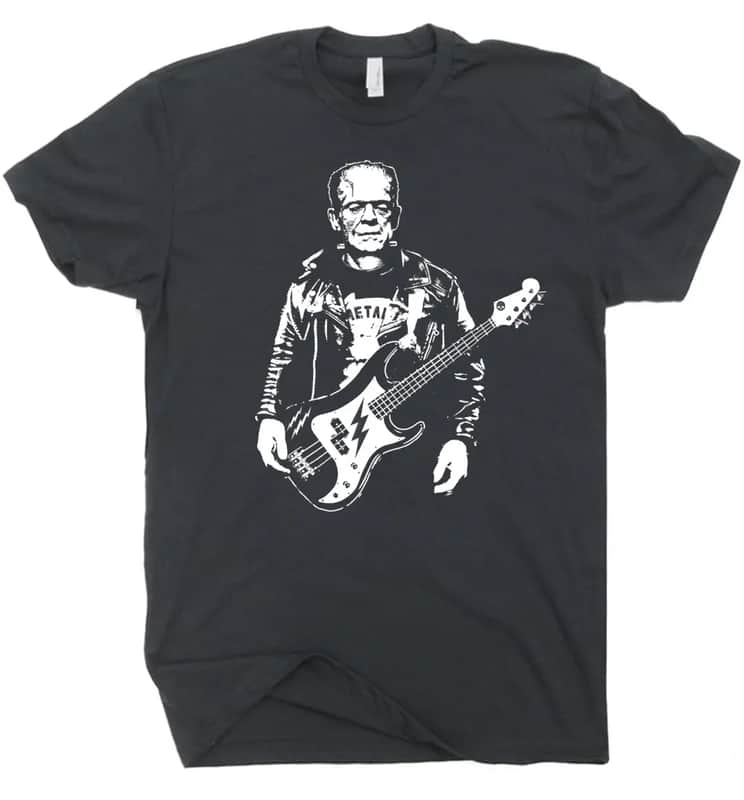 Bass Guitar Shirt Cool Vintage Rock T Shirt Music Band Tee image 1