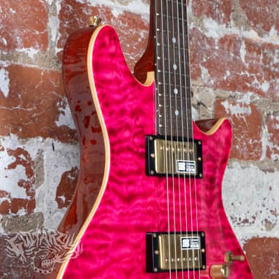 Edwards Potbelly PO-105D Quilted Maple 2013 See Thru Pink MIJ Japan ESP image 3