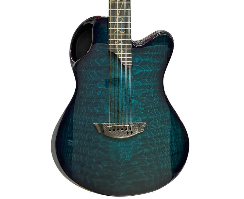Emerald Guitars X-20 8-String Carbon Fiber Acoustic-Electric in Teal with OHSC image 1