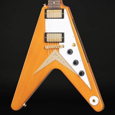 Epiphone 1958 Korina Flying V, White Pickguard with Case image 1