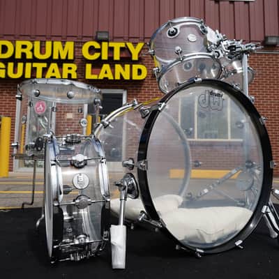 DW Design Series 5pc Clear Acrylic Shell Pack With Clear 6X14'' Snare image 1