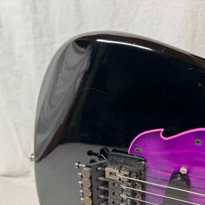 Squier by Fender MIJ Made In Japan Stratocaster Guitar with Floyd Rose + EMGs Upgrades + Case 1985 - 1986 - Black / Maple neck image 4