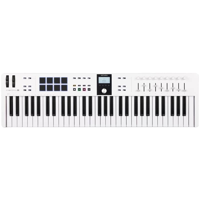 Arturia Keylab Essential 3 61 Key Midi Keyboard - White image 1