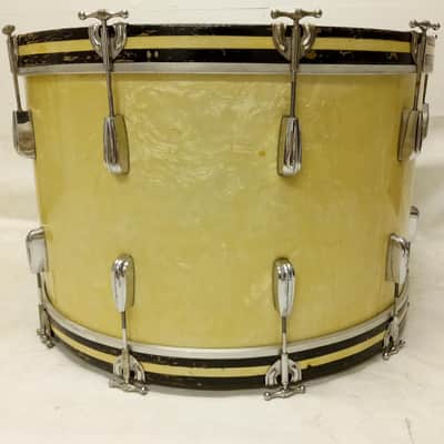 Slingerland 14x24" Bass Drum 40s Chrome 3Ply African Mahogany Vintage Radio King image 7
